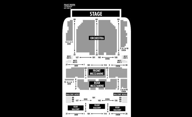 Studio 54 Theater Seating Chart